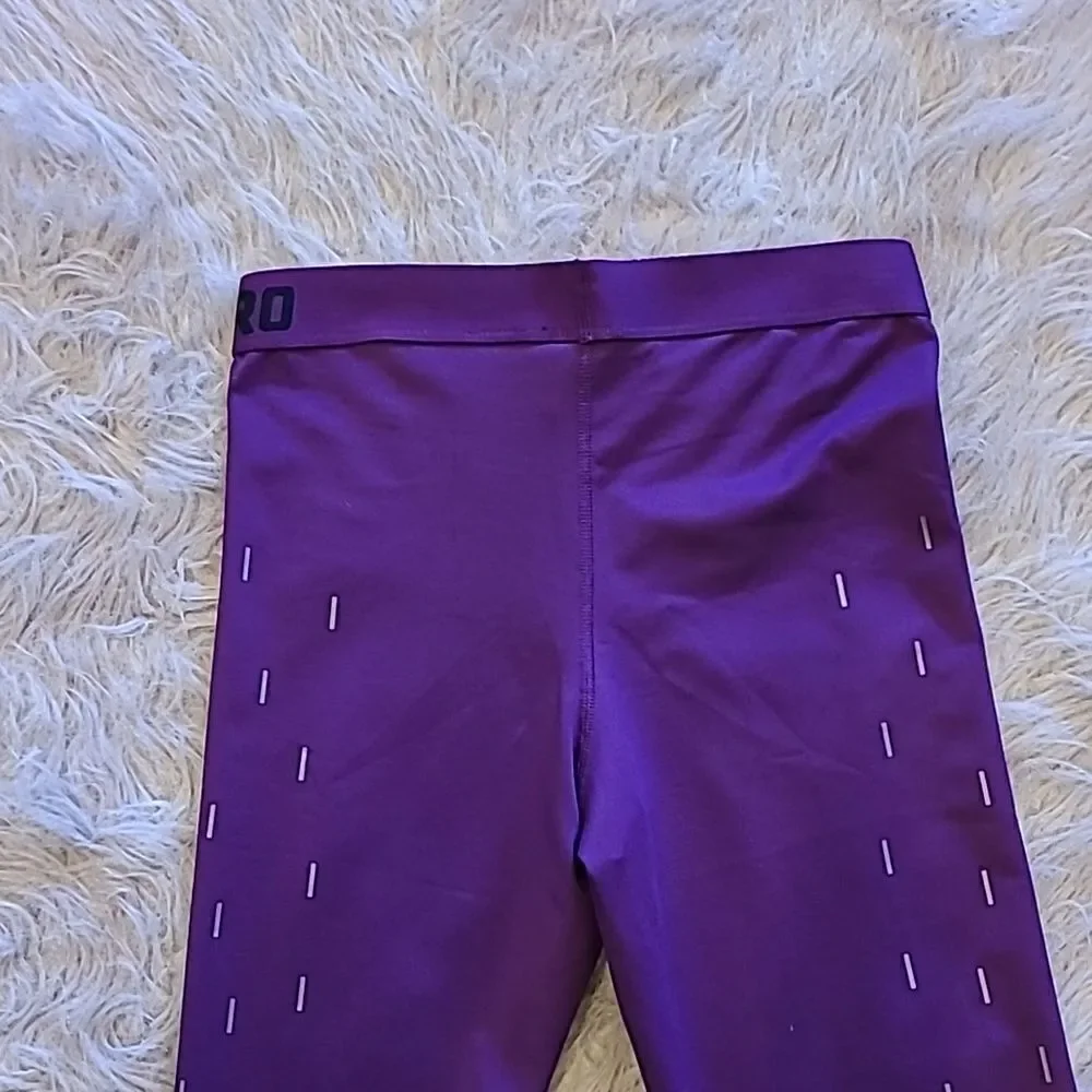 Nike pro womens polyester‎ purple workout ankle length tights size medium